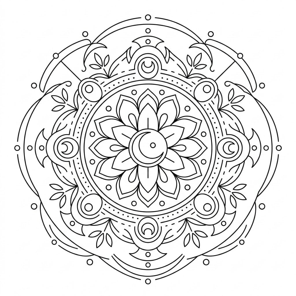 Lunar Petals Sand Mandala Art & Design Mandalas