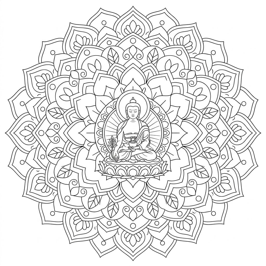 Majestic Medicine Buddha Mandala Art Mandalas