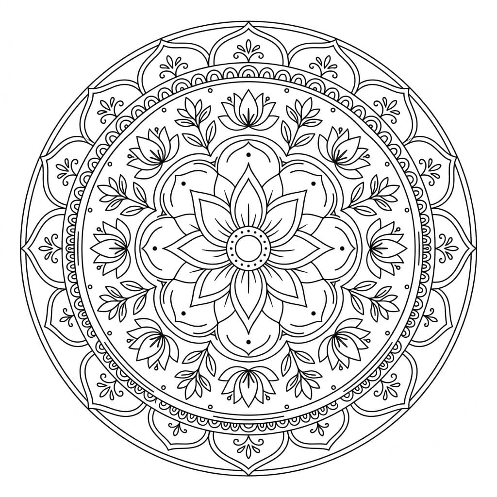 Mystic Bloom Rangoli Mandala Template Mandalas