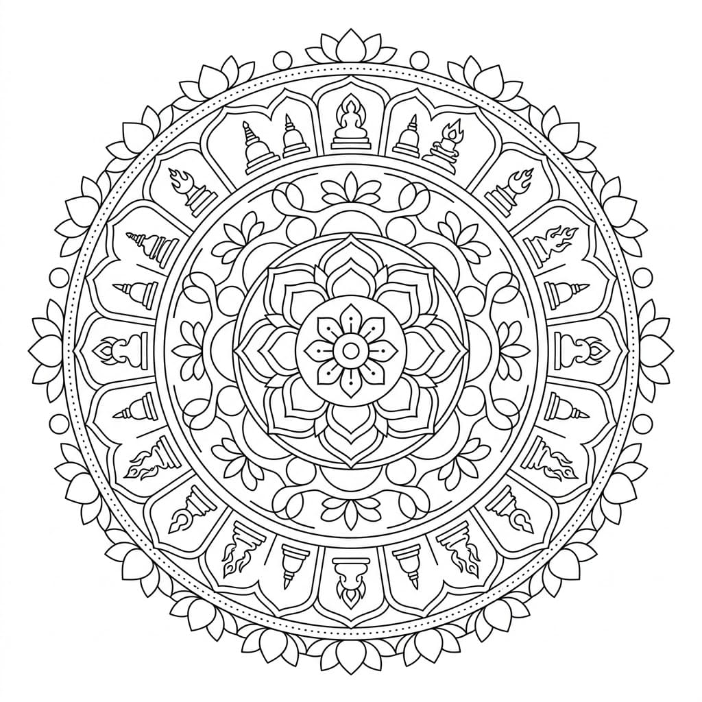 Mystic Garbhadhatu Mandala Pattern Mandalas