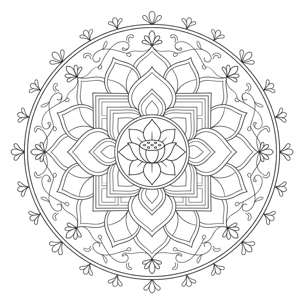 Mystic Lotus Kalachakra Mandala Pattern Mandalas