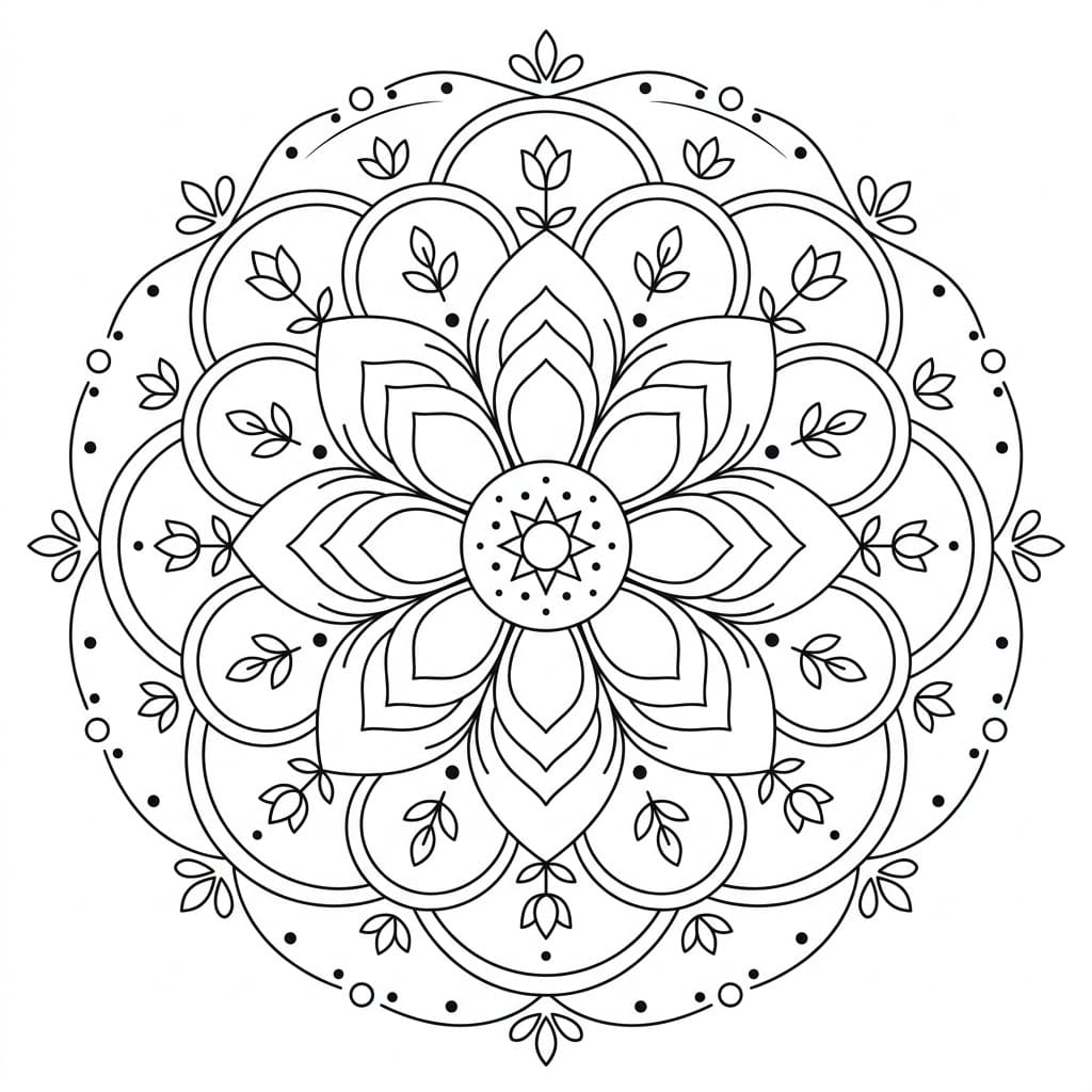 Mystic Petal Nava Padma Mandala Pattern Mandalas