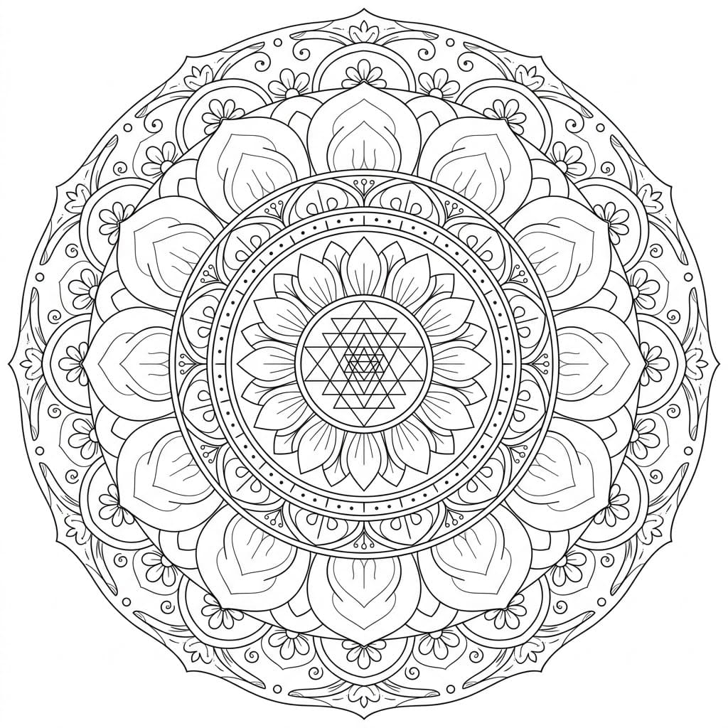 Mystic Sri Yantra Mandala Template Mandalas