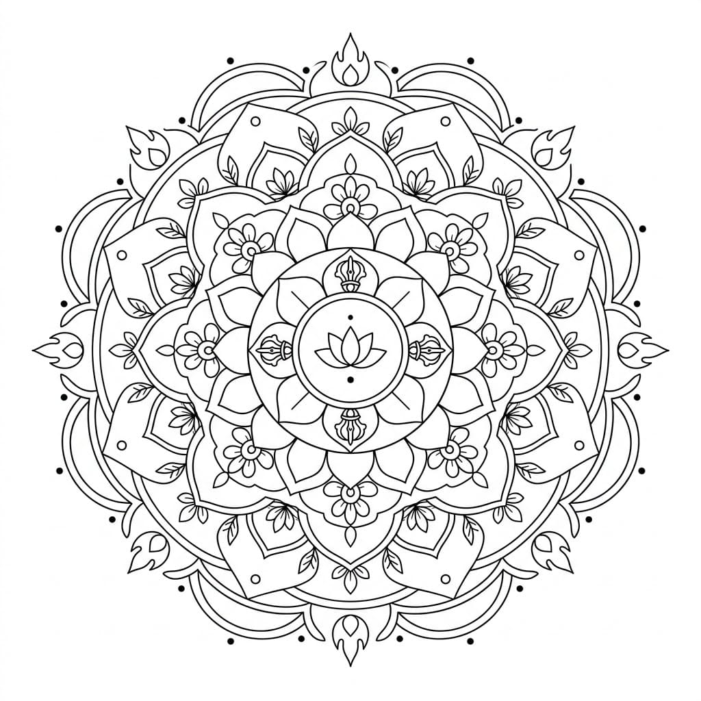 Mystic Vajrayana Mandala Template Mandalas