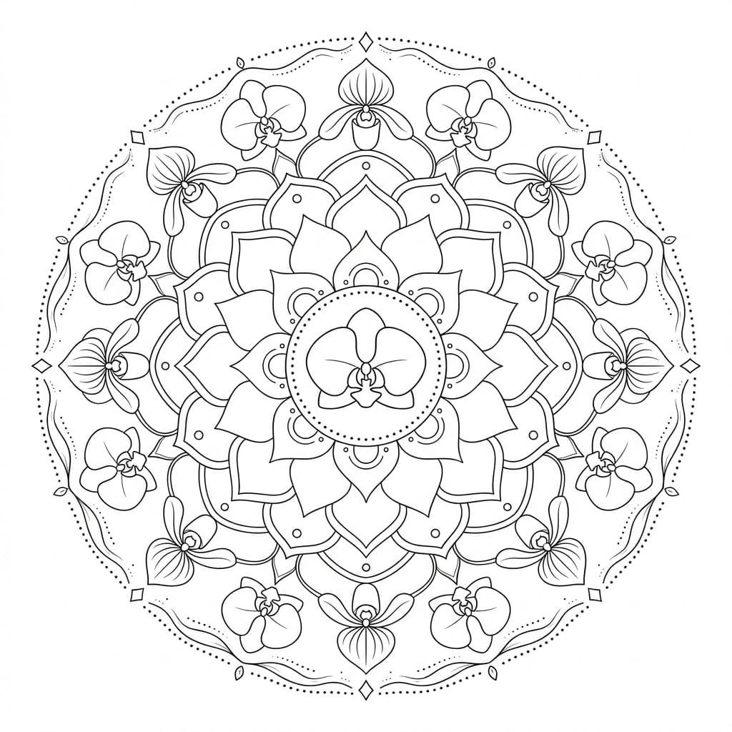 Orchid Vision Sand Mandala Art & Design Mandalas