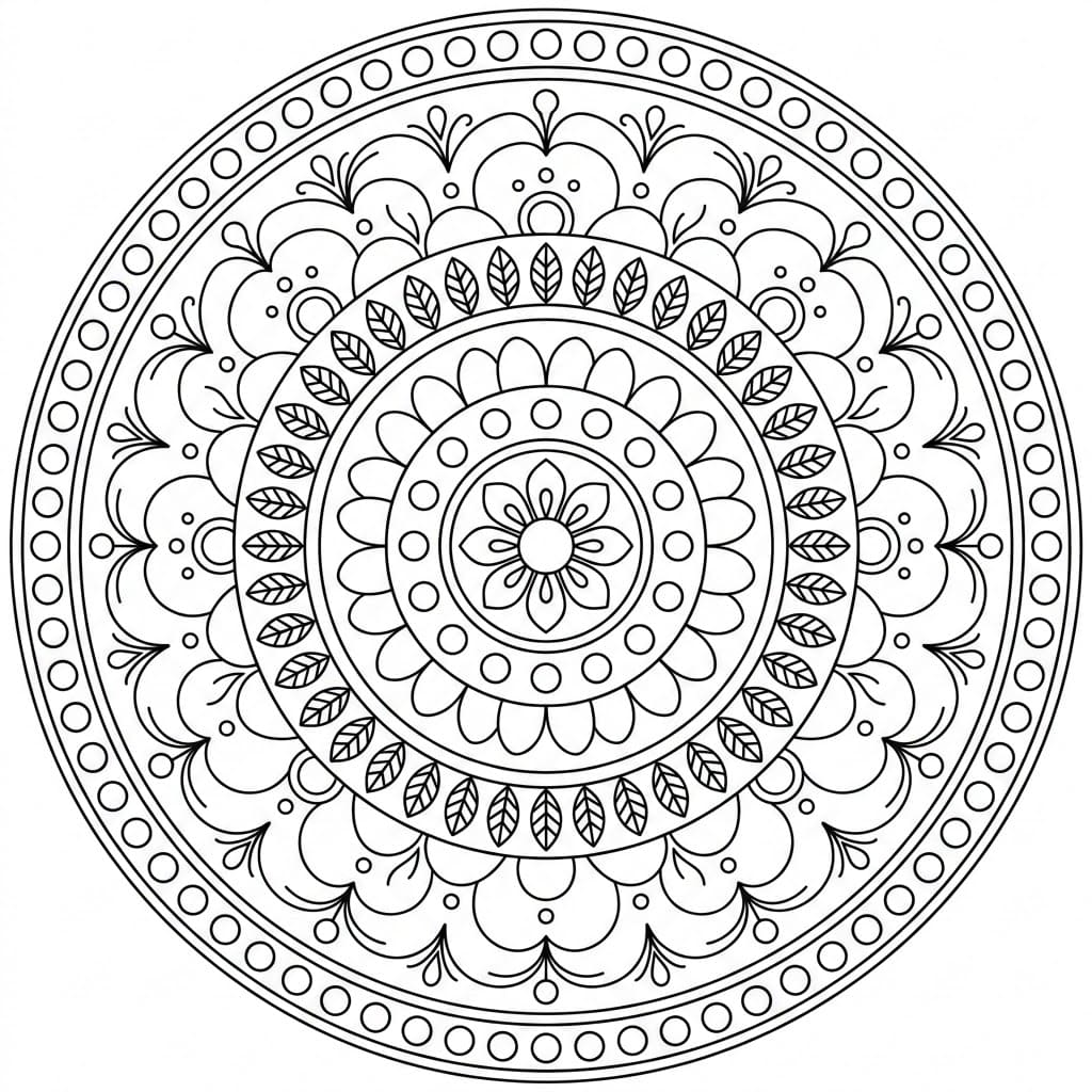 Ornate Circle Rangoli Mandala Template Mandalas