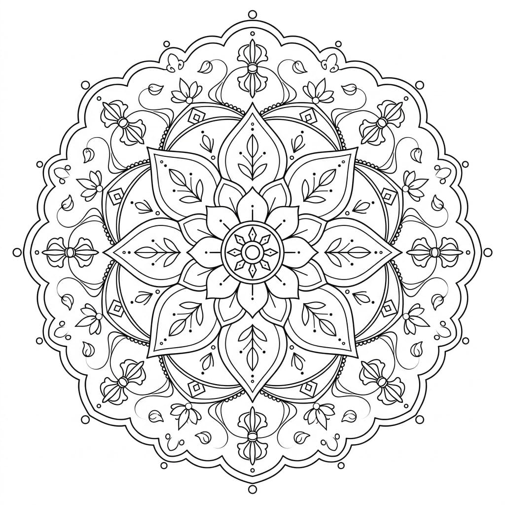 Ornate Vajrayana Mandala Template Mandalas