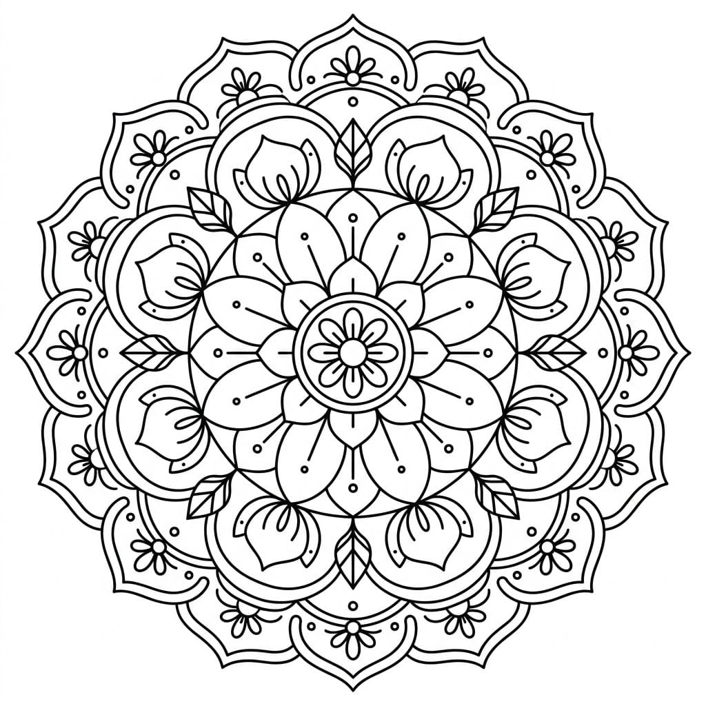 Peaceful Lotus Mandala Design Mandalas