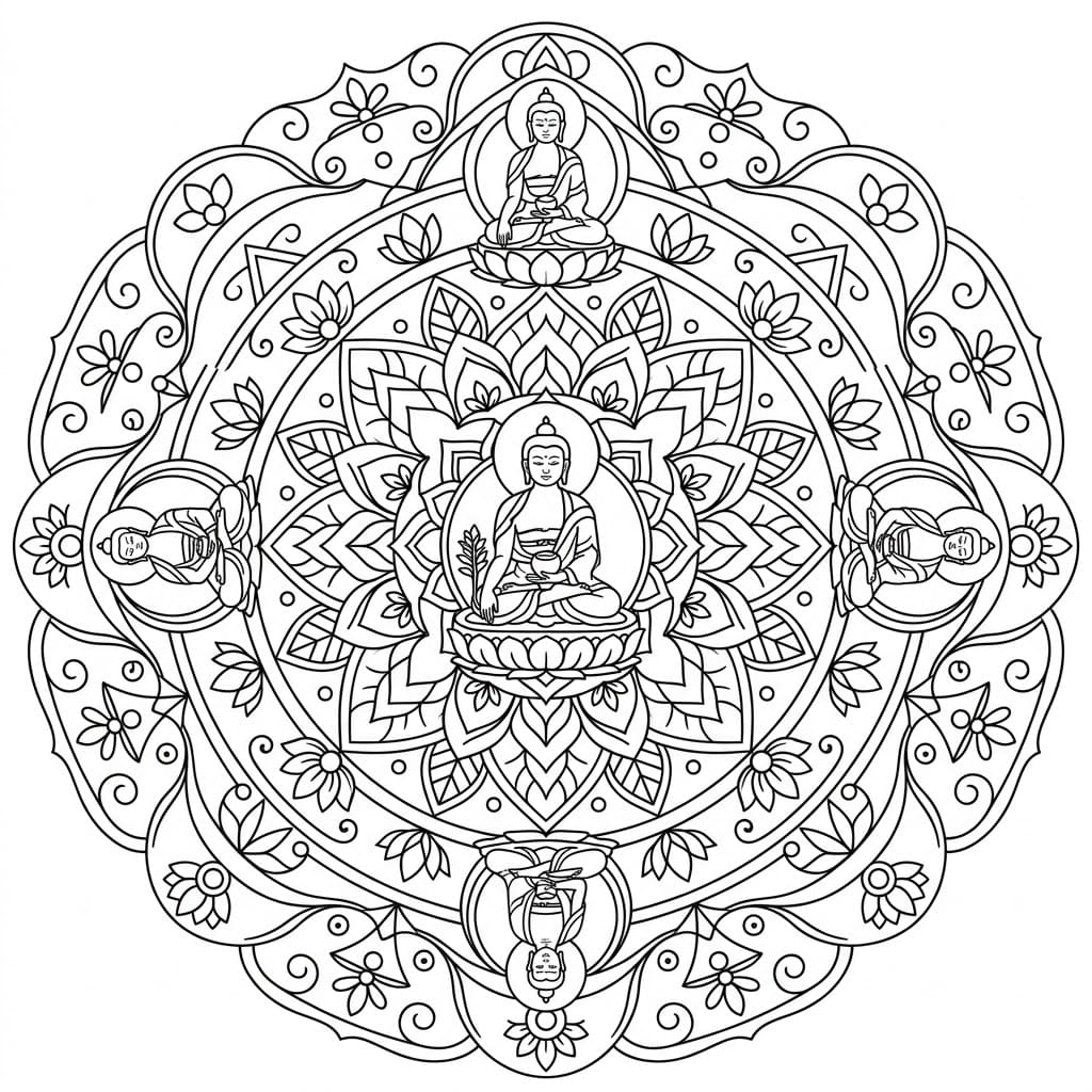 Peaceful Medicine Buddha Mandala Art Mandalas