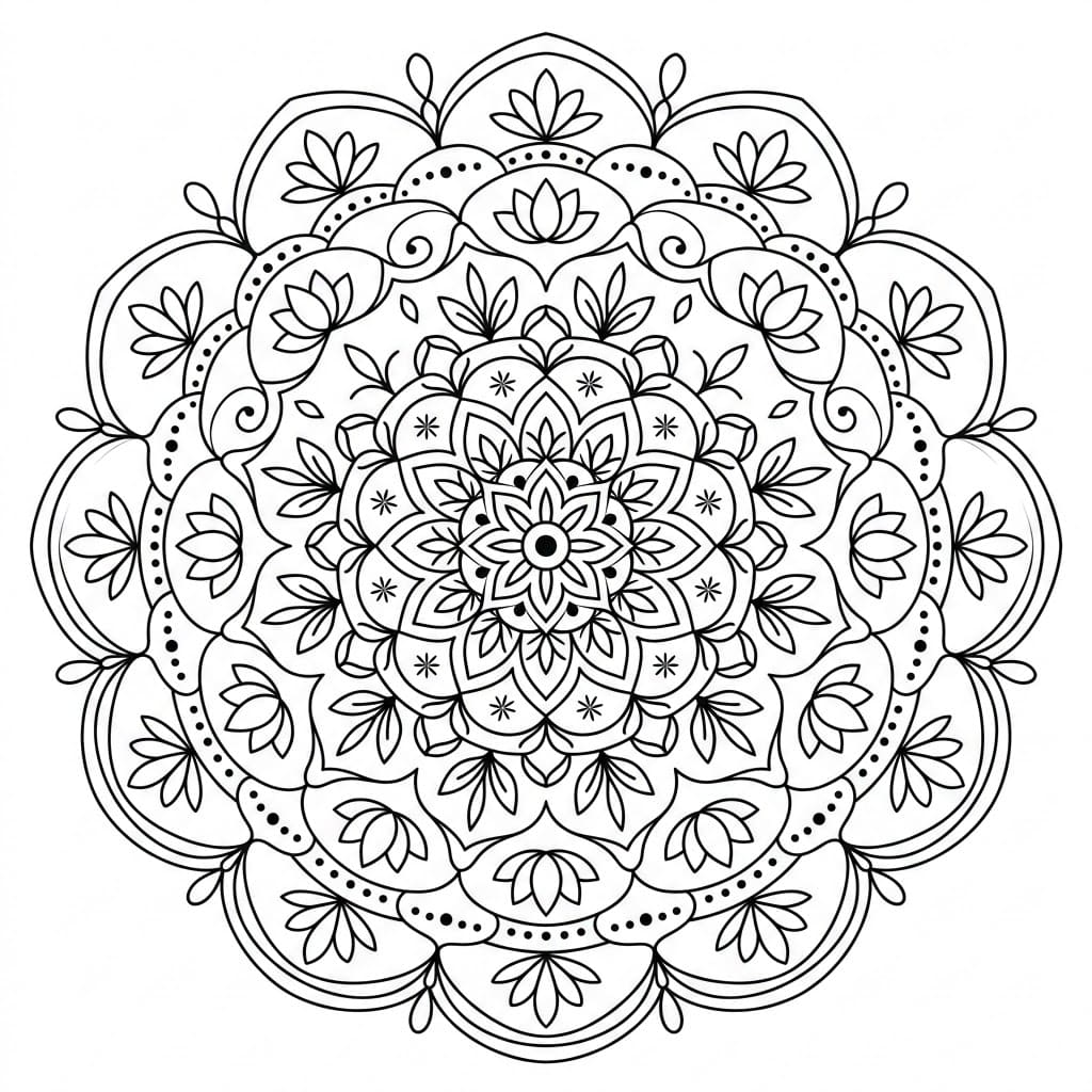 Peaceful Radiance Kalachakra Mandala Pattern Mandalas