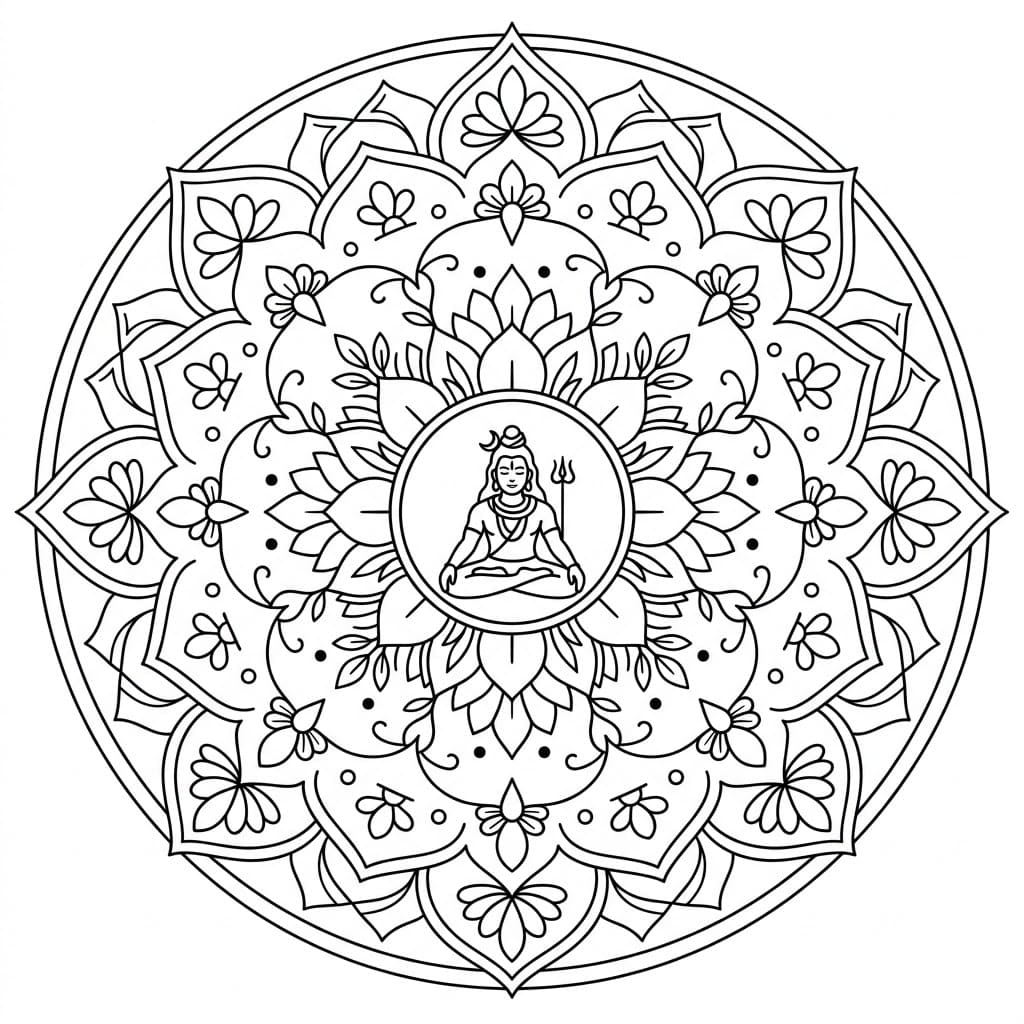 Peaceful Shiva Mandala Art Mandalas