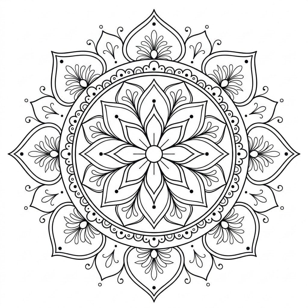 Petal Bloom Rangoli Mandala Template Mandalas