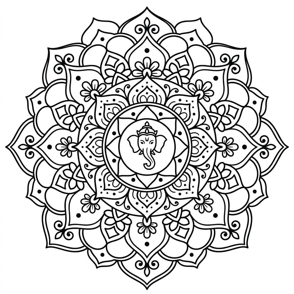 Primal Ganesha Yantra Template Mandalas
