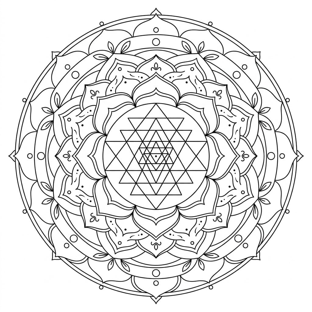 Pristine Sri Yantra Mandala Template Mandalas