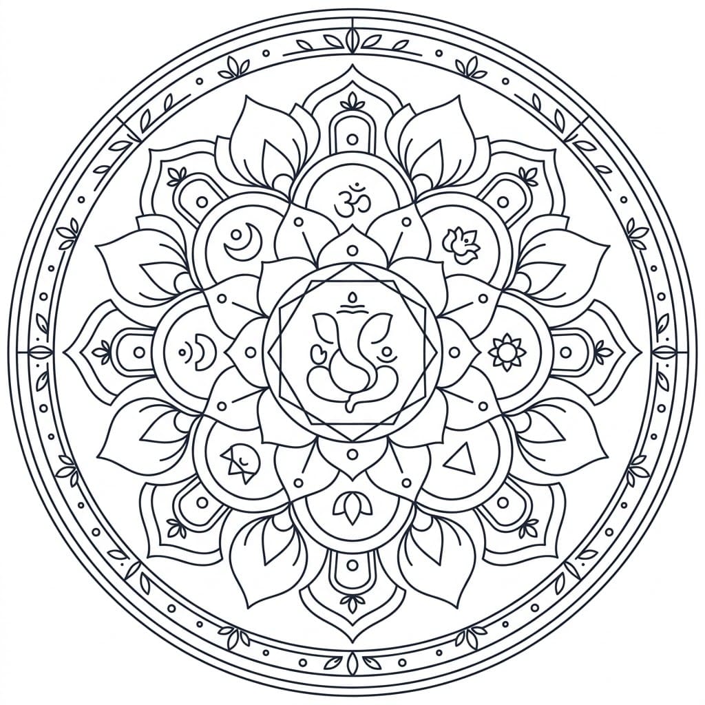 Pure Ganesha Yantra Template Mandalas