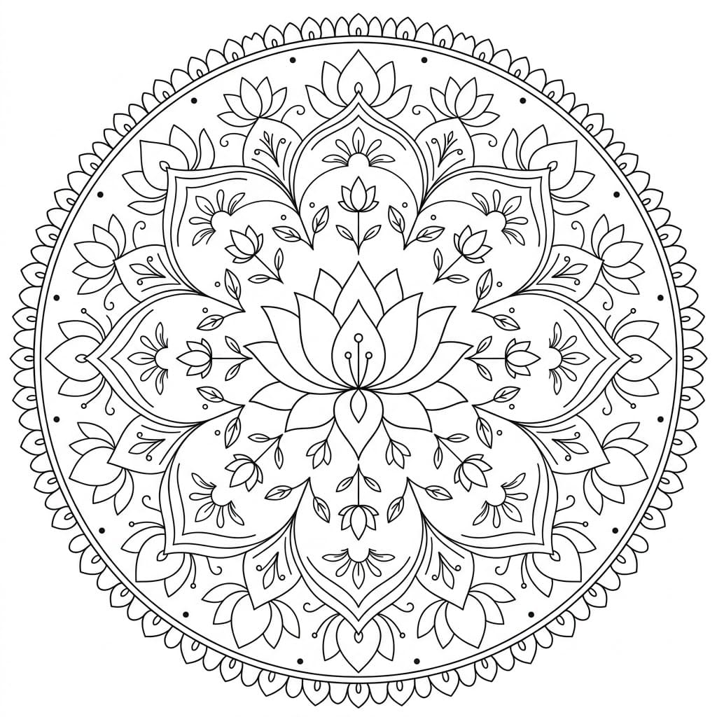 Pure Lotus Nava Padma Mandala Pattern Mandalas