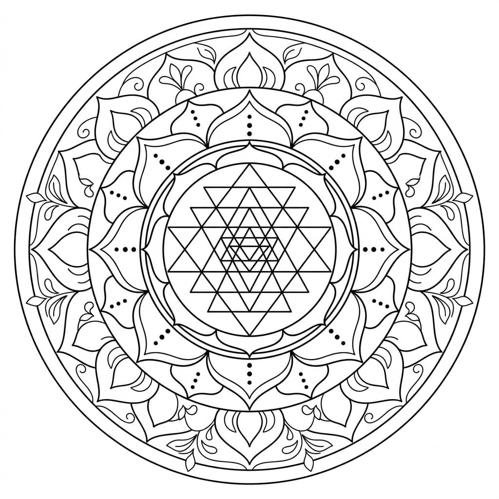 Pure Sri Yantra Mandala Template Mandalas