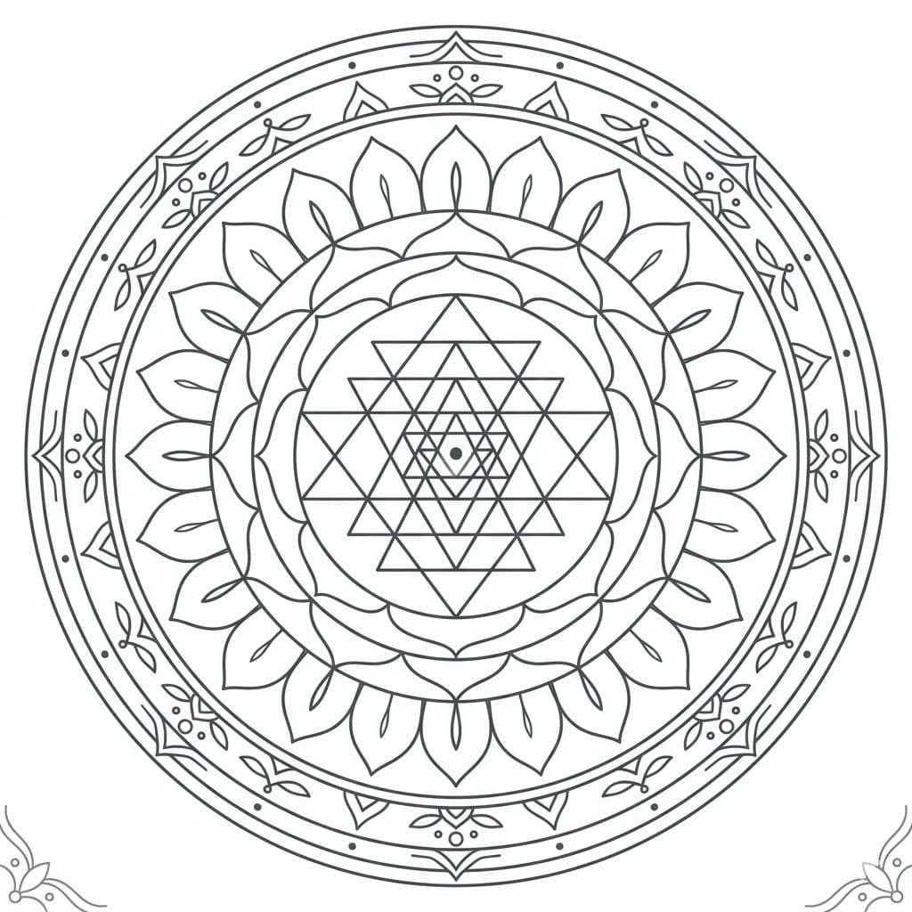 Radiant Sri Yantra Mandala Template Mandalas