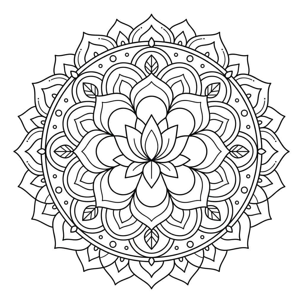 Refined Lotus Mandala Design Mandalas
