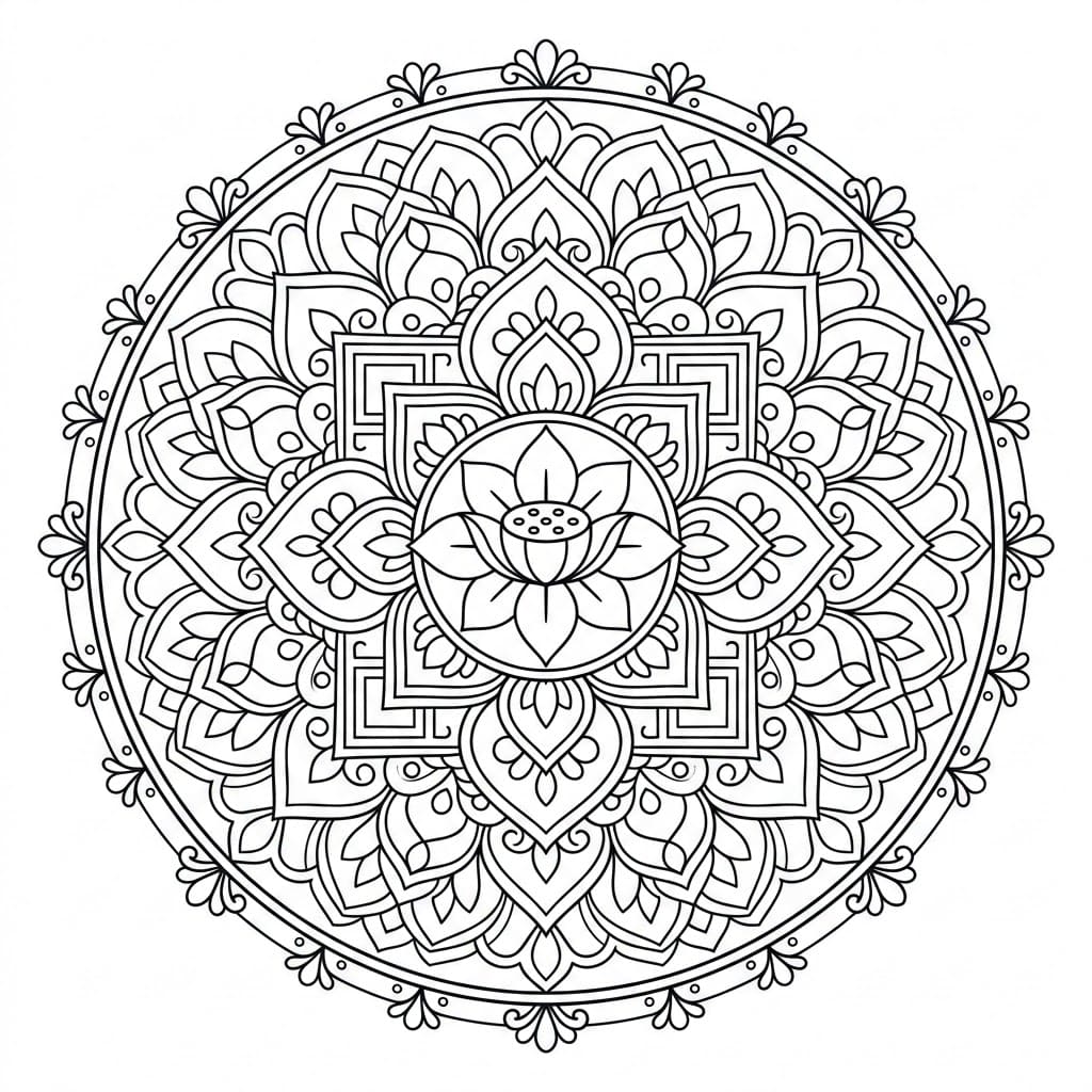 Sacred Bloom Kalachakra Mandala Pattern Mandalas