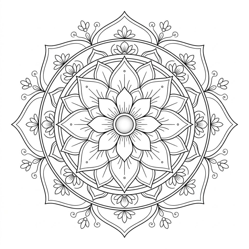Sacred Bloom Nava Padma Mandala Pattern Mandalas
