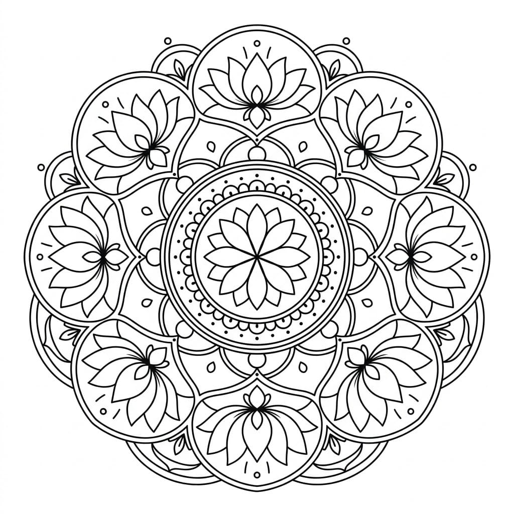 Sacred Glow Nava Padma Mandala Pattern Mandalas
