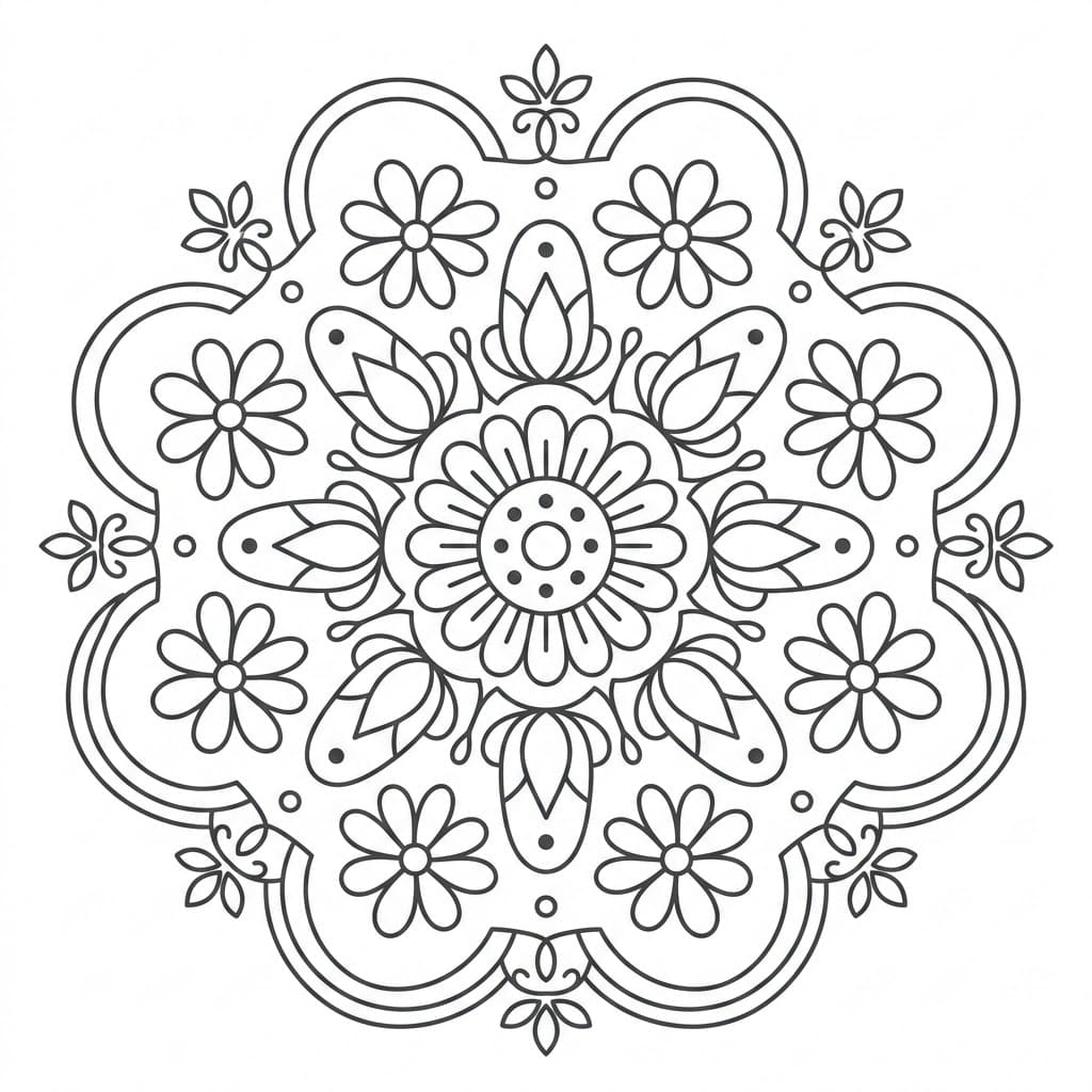 Sacred Kolam Mandala Design Mandalas