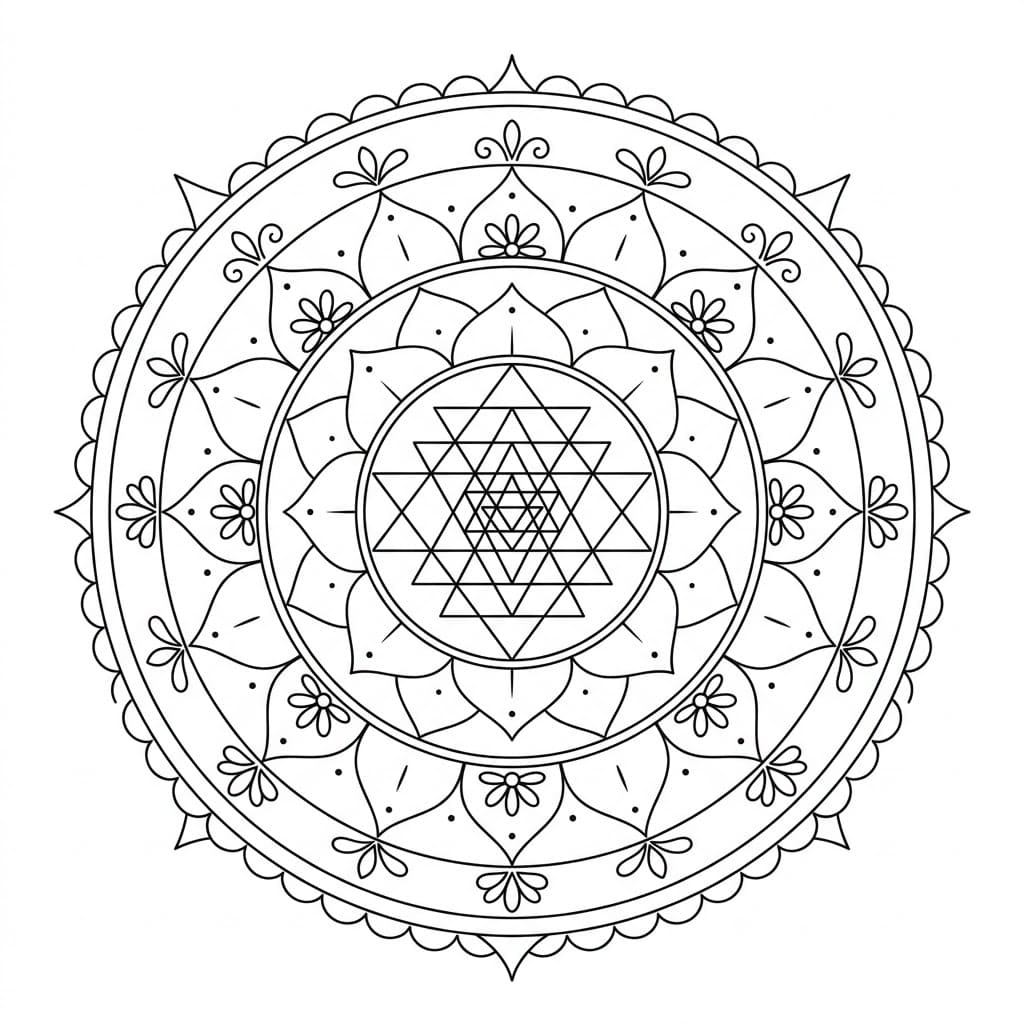 Sacred Light Sri Yantra Mandala Template Mandalas