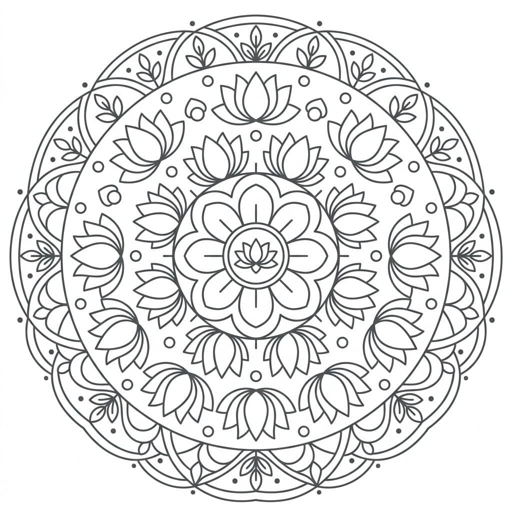 Sacred Lotus Garbhadhatu Mandala Pattern Mandalas