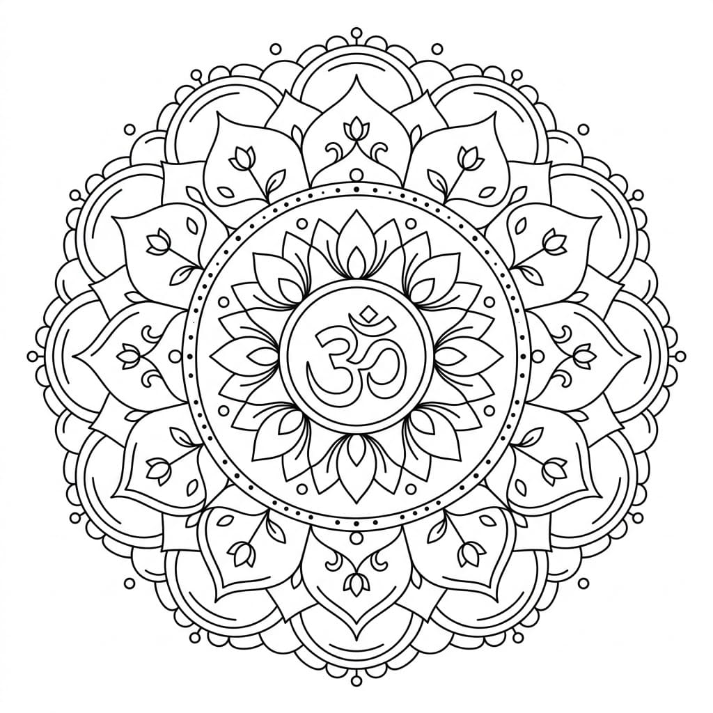 Sacred Om Mandala Pattern Mandalas