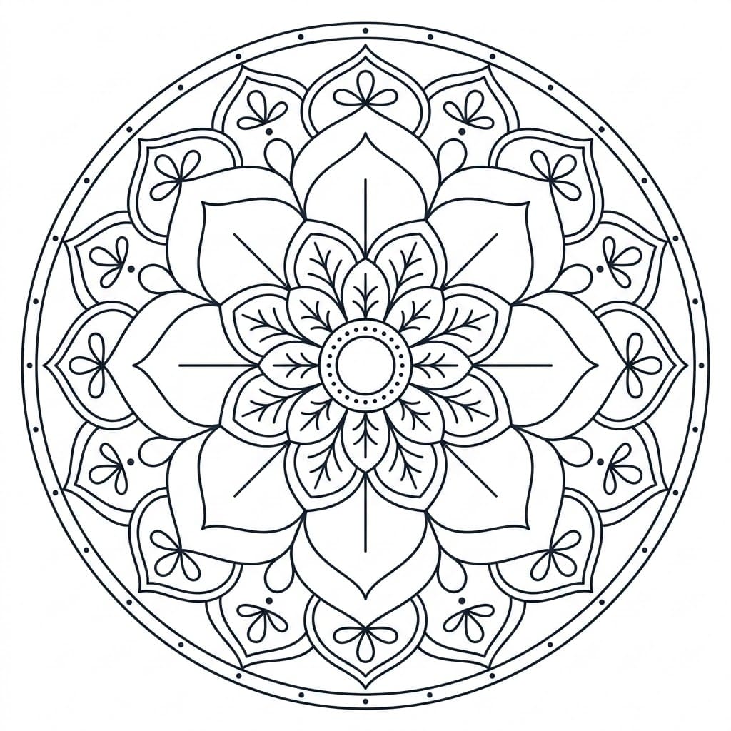 Sacred Petal Rangoli Mandala Template Mandalas