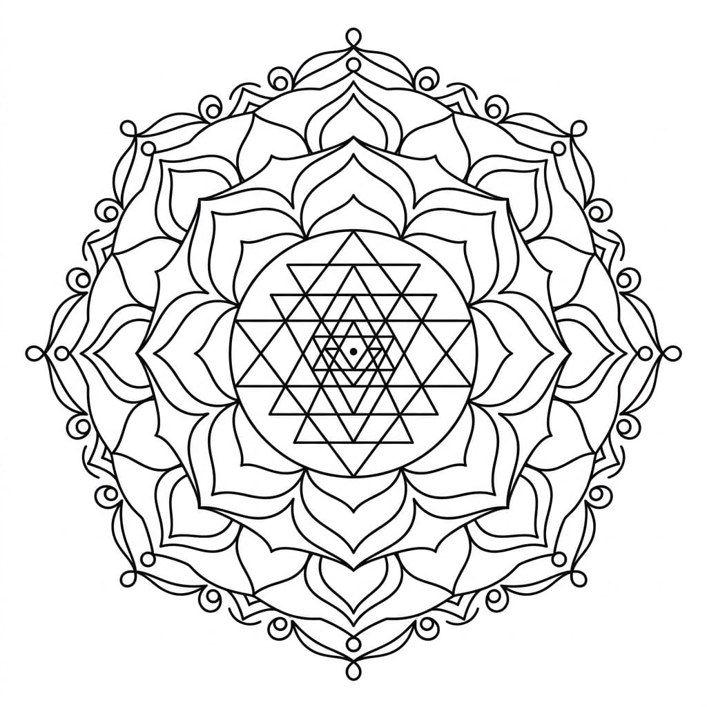 Sacred Sri Yantra Mandala Template Mandalas