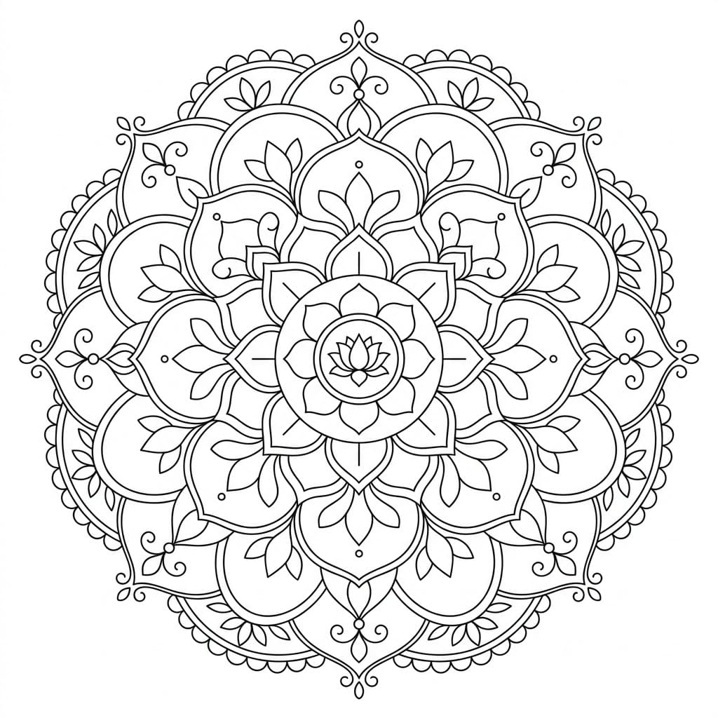 Sacred Vajrayana Mandala Template Mandalas
