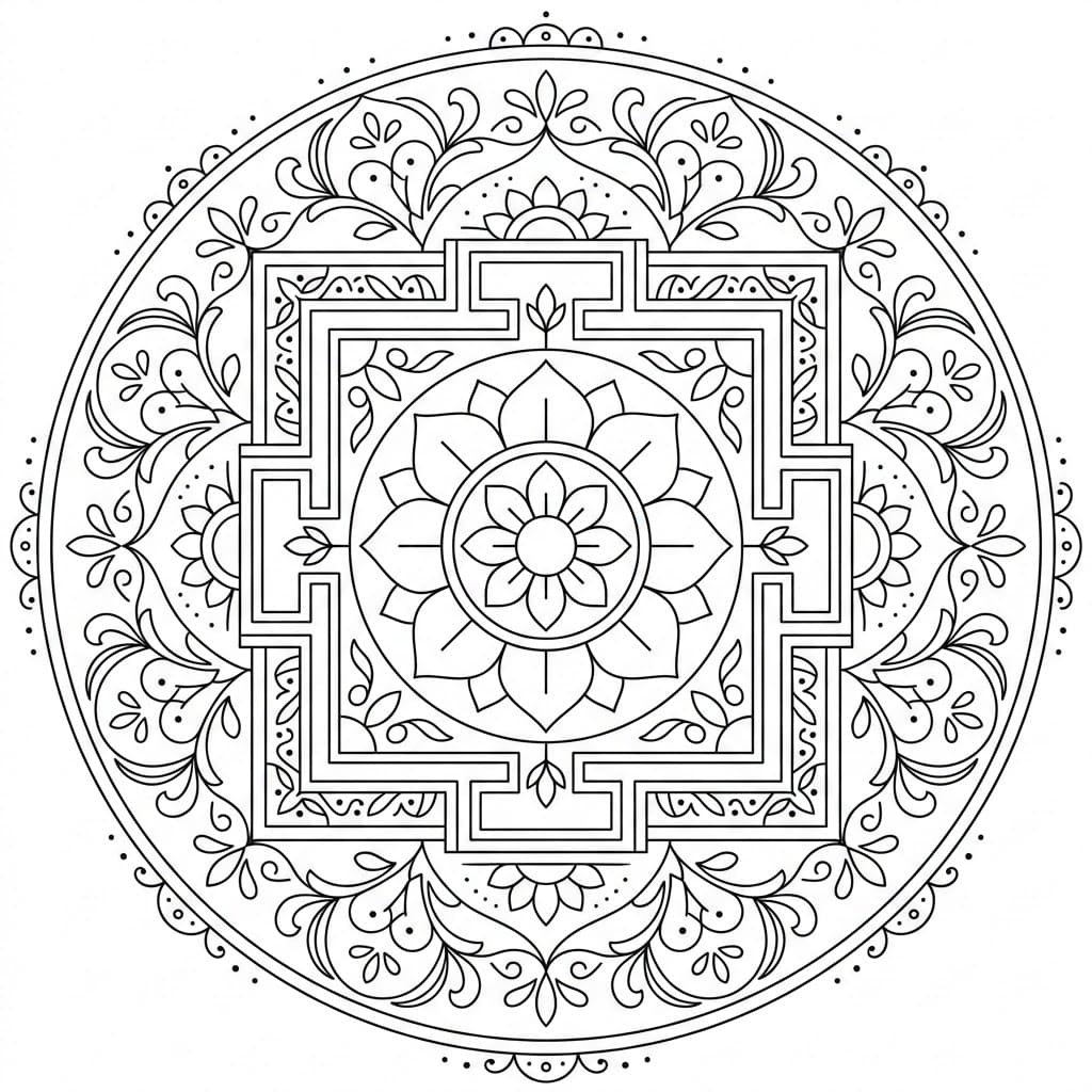 Serene Geometry Kalachakra Mandala Pattern Mandalas