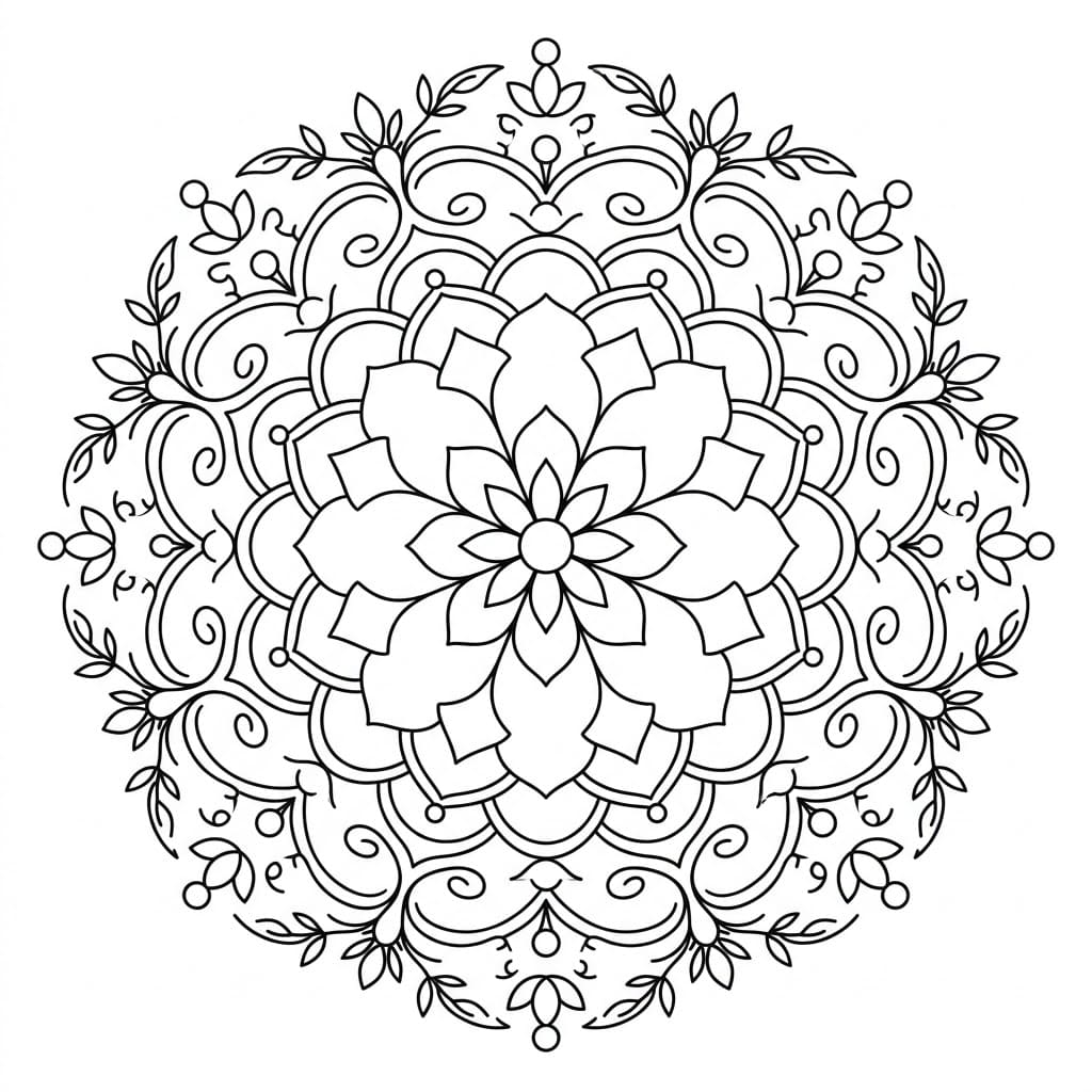 Serene Vajrayana Mandala Template Mandalas
