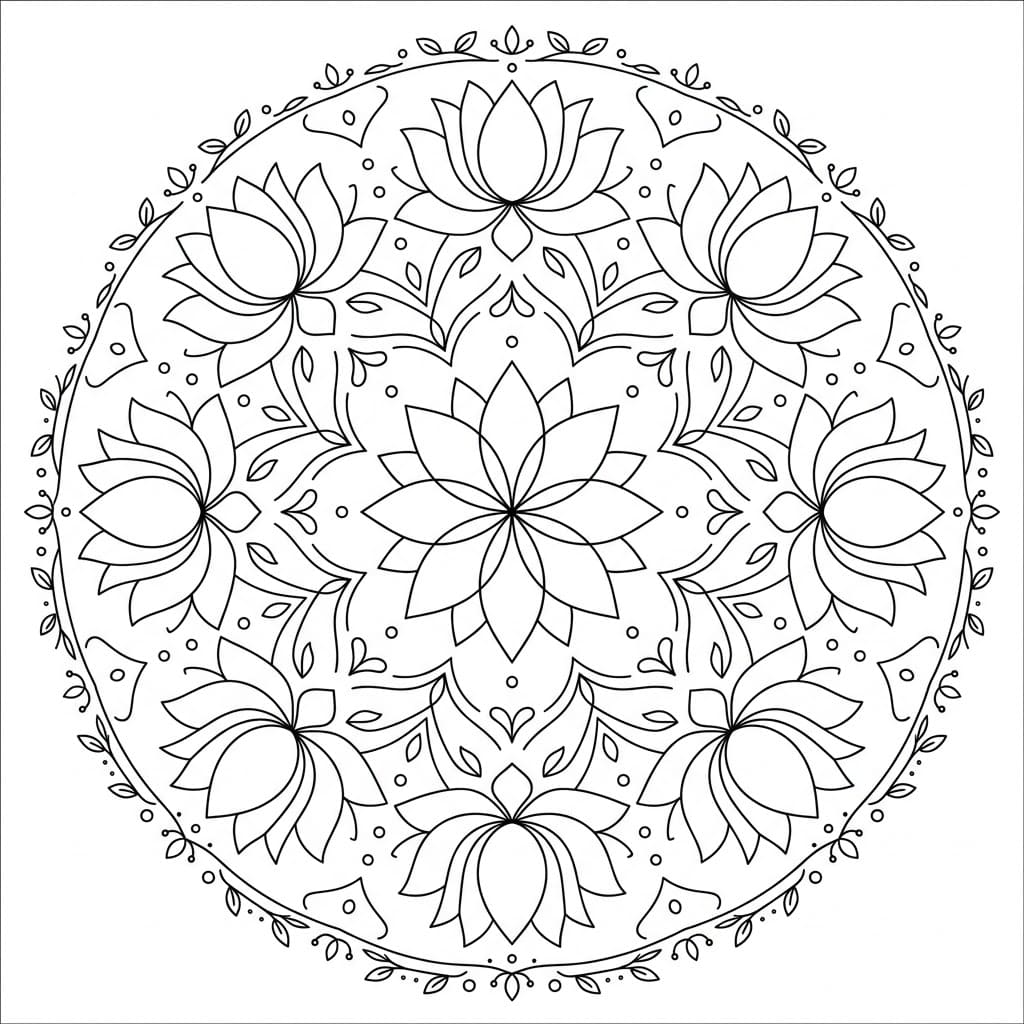 Silent Lotus Nava Padma Mandala Pattern Mandalas