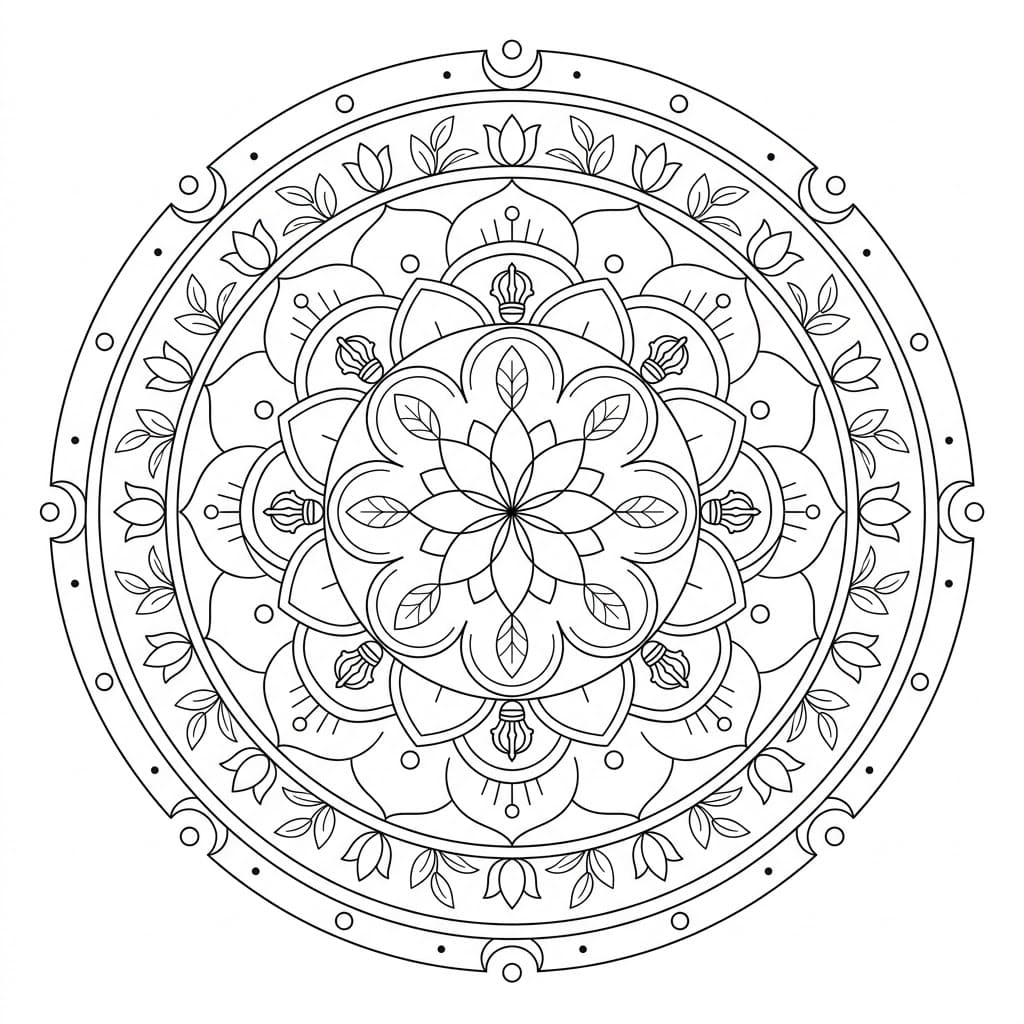 Spiritual Vajrayana Mandala Template Mandalas