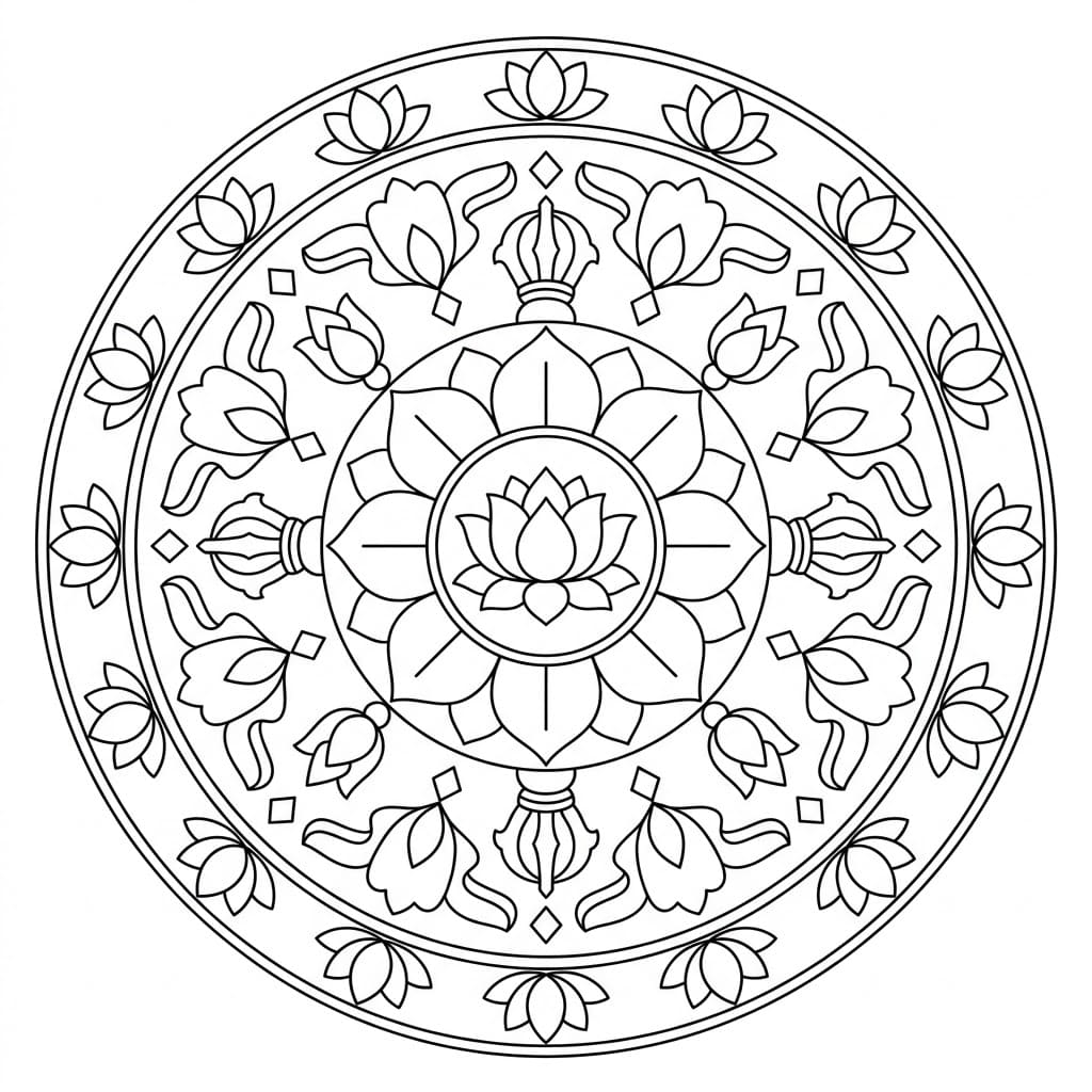 Symbolic Vajrayana Mandala Template Mandalas