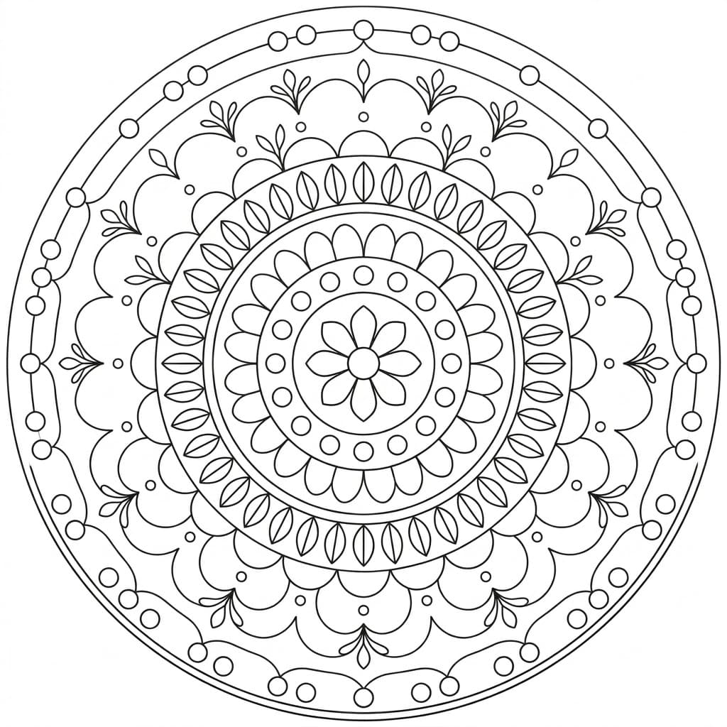 Tranquil Bloom Rangoli Mandala Template Mandalas