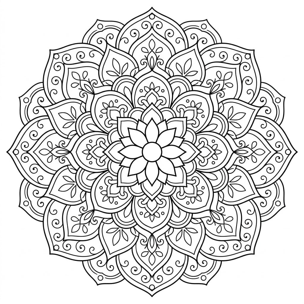 Tranquil Lotus Mandala Design Mandalas