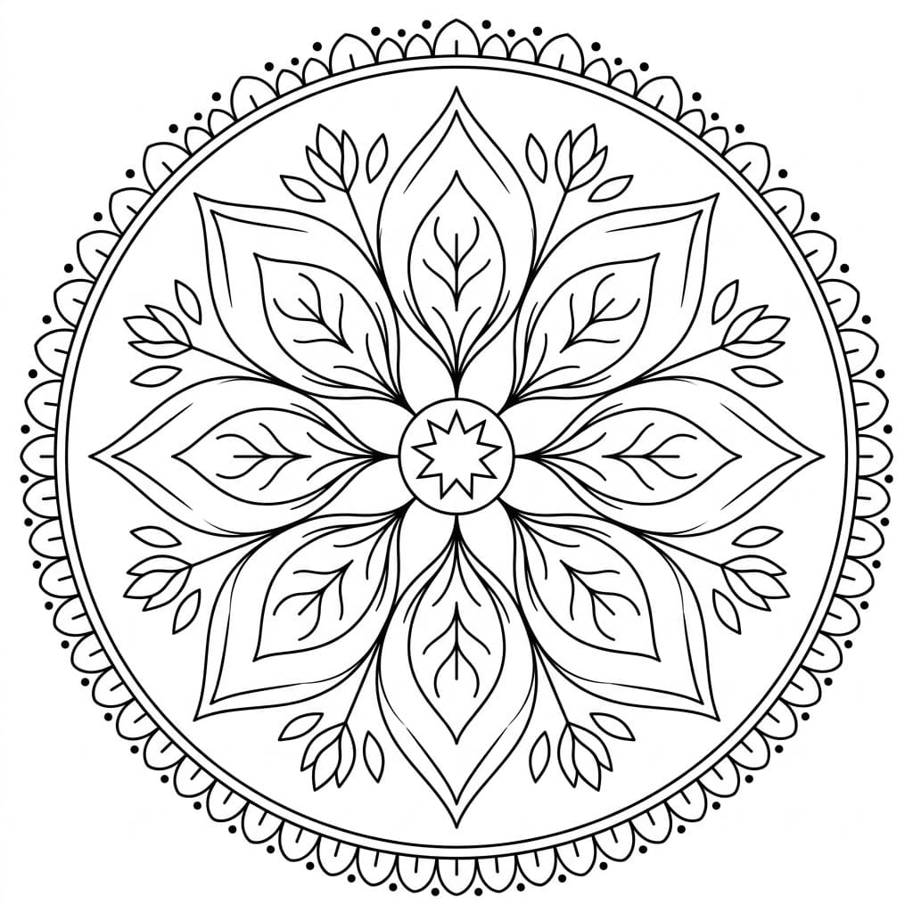 Tranquil Petal Nava Padma Mandala Pattern Mandalas