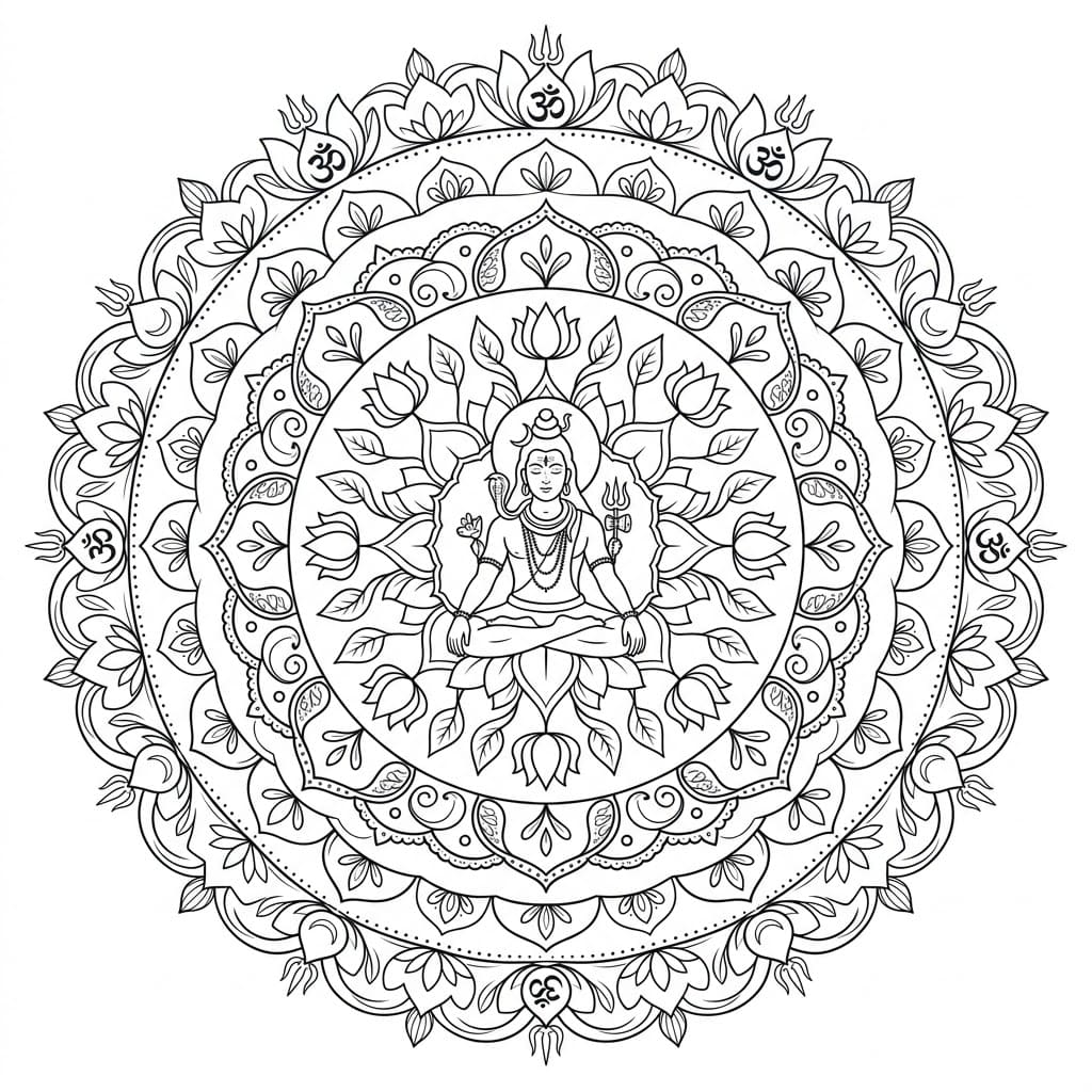 Tranquil Shiva Mandala Art Mandalas