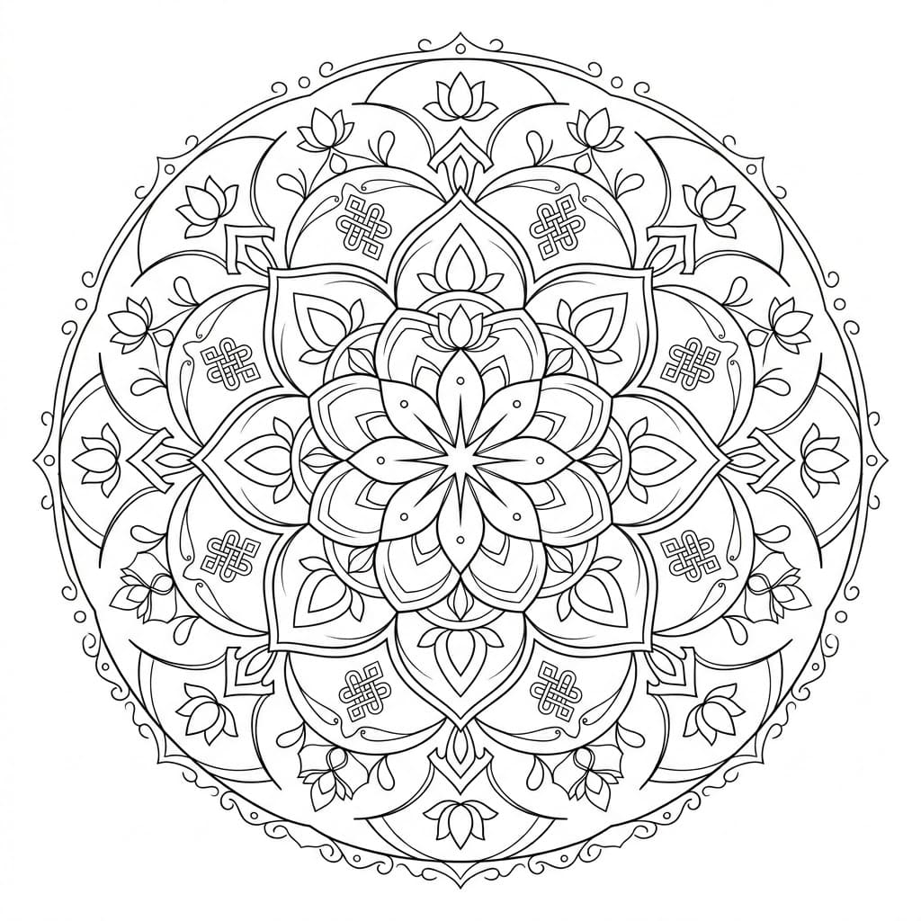 Tranquil Symbol Kalachakra Mandala Pattern Mandalas