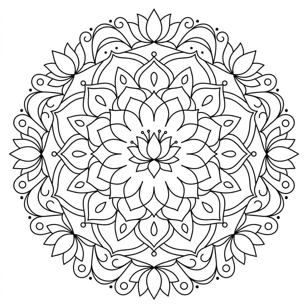 Vibrant Lotus Mandala Design Mandalas