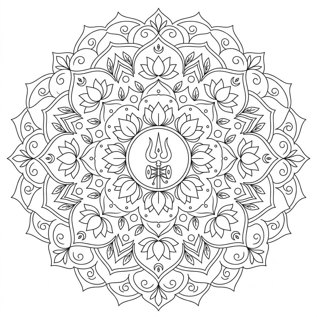 Vibrant Shiva Mandala Art Mandalas