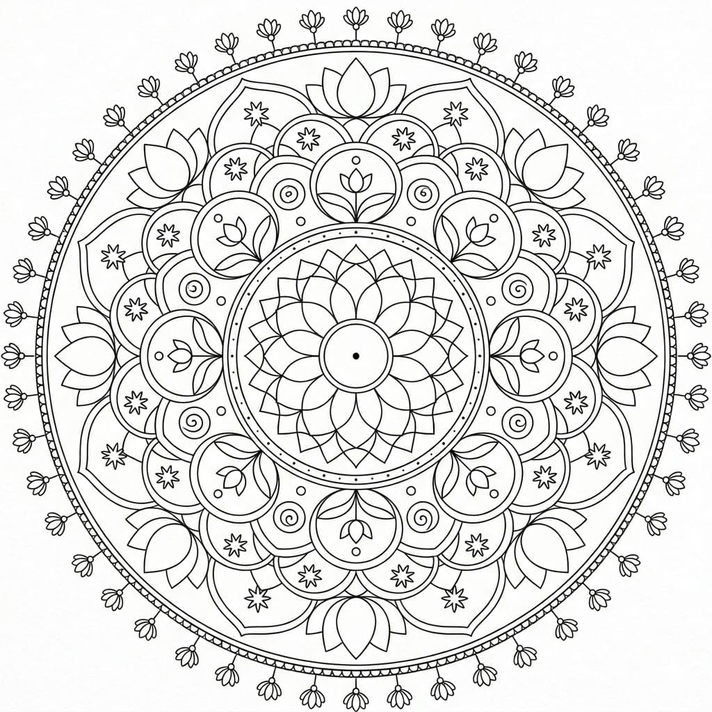 Vivid Chakra Kalachakra Mandala Pattern Mandalas