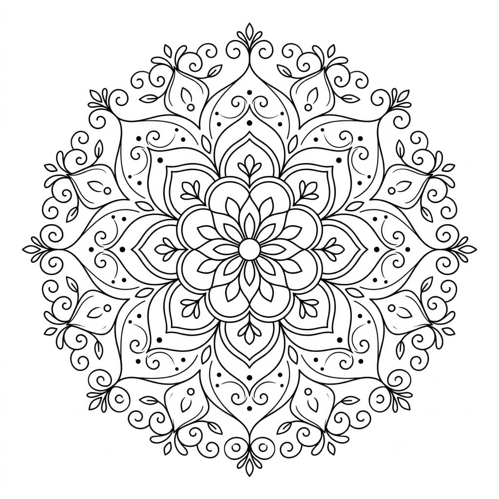 Whimsical Lotus Mandala Design Mandalas