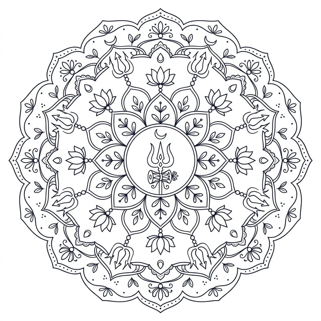 Whimsical Shiva Mandala Art Mandalas