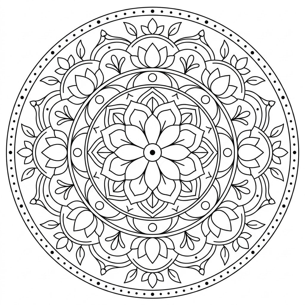 Zen Blossom Kalachakra Mandala Pattern Mandalas