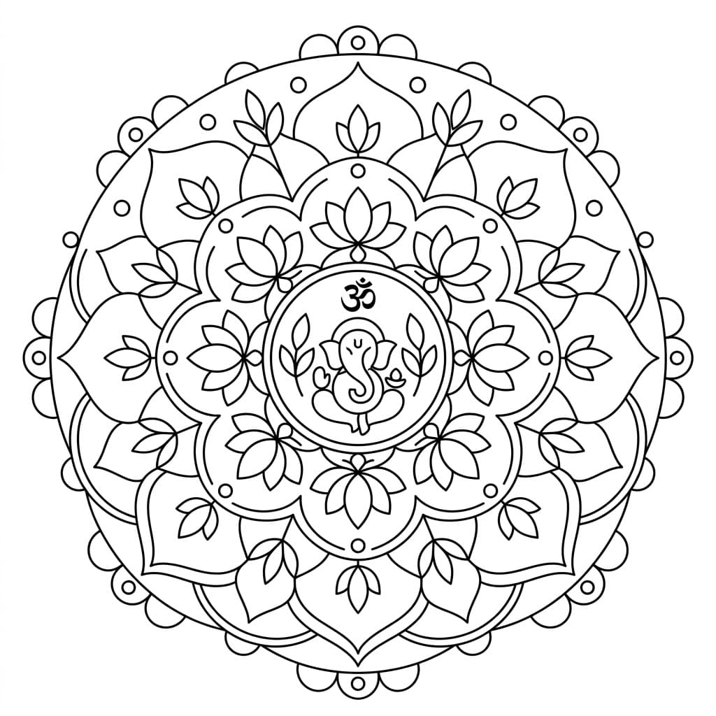 Zen Ganesha Yantra Template Mandalas
